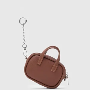 Mini Brown Leatherette Handbag Charm