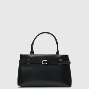 Elegant Black Faux Leather Handbag