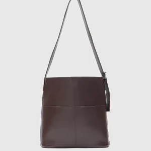 Elegant Brown Faux Leather Shoulder Bag
