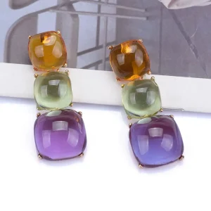 Square Resin Drop Earrings