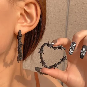 Barbed Wire Hoop Earrings