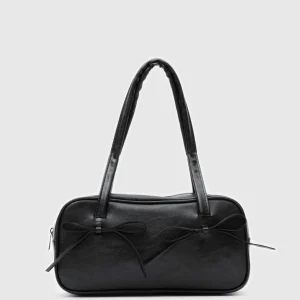 Elegant Black Bow-Tie Handbag