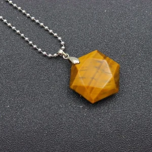 Ethnic Natural Stone Crystal Pendant Necklace