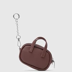 Chic Mini Faux Leather Handbag With Chain Attachment