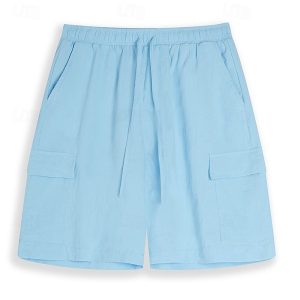 Casual Shorts with Letter Print, Soft and Breathable