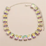 Glam Queen Square Rhinestone Choker