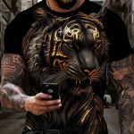 Funny Animal Cat 3D Print Casual Short Sleeve Crew Neck Tee - Image 6