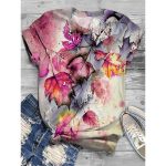 Leaf Print Short Sleeve Tee - Image 4