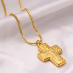 Elegant Gold-Tone Cross Pendant Necklace - Image 3