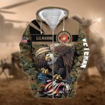 Camouflage Graphic Full Zip Hoodie Jacket - Image 7