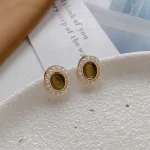 Heart Flower Pearl Ear Studs - Image 5