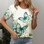 Butterfly Print Basic Tee - Image 12