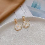 Heart Flower Pearl Ear Studs - Image 10