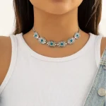 Vintage-Style Turquoise Accent Choker Necklace - Image 3